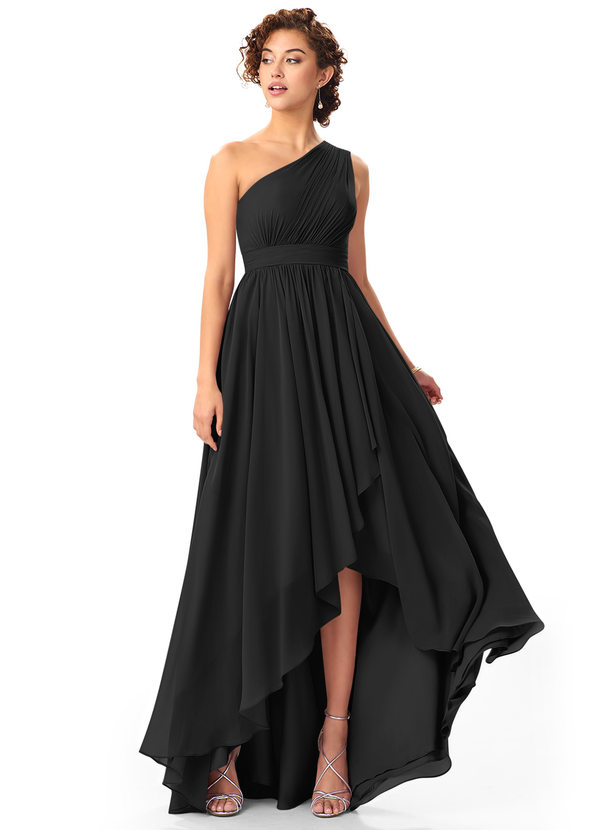 Dongprom-Women’s One Shoulder Bridesmaid Dresses High Low Chiffon Evening Formal